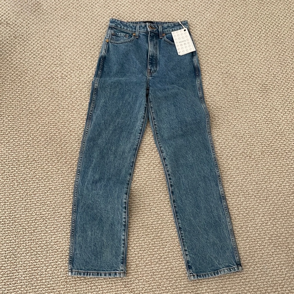KHAITE Blue Straight Leg Jeans